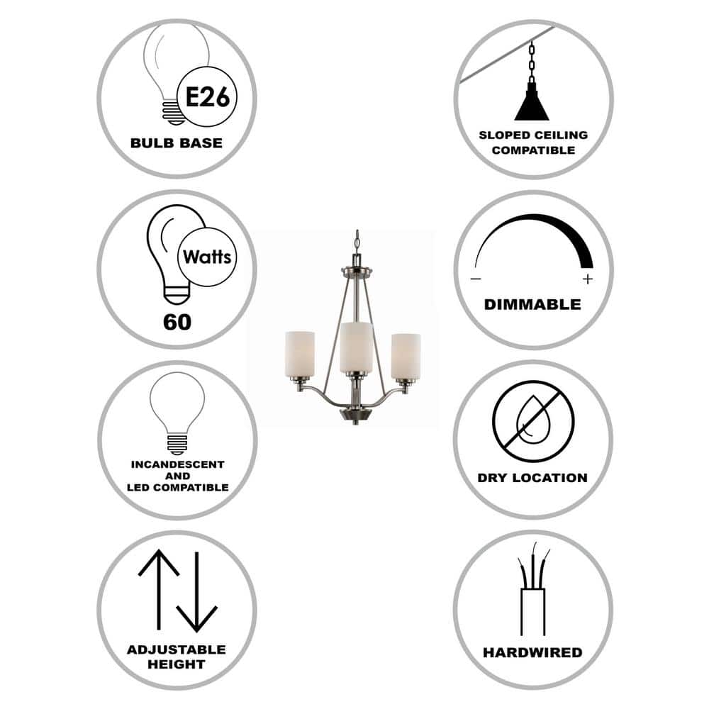 Mod Pod Brushed Nickel 20.5" Chandelier with White Frost Candle Shades