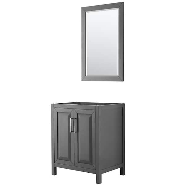 Wyndham Collection Daria 29 in. Single Bathroom Vanity Cabinet Only with 24 in. Mirror in Dark Gray