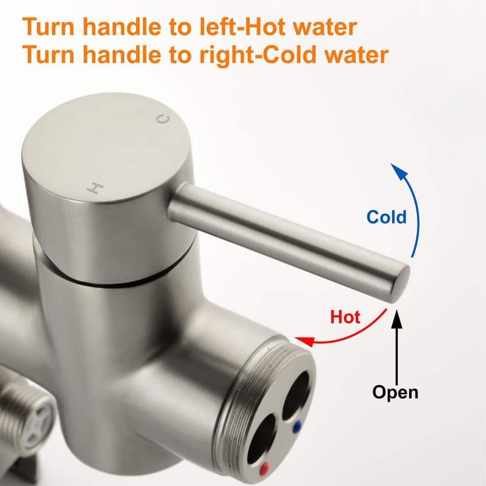 Brushed Nickel Freestanding Tub Filler with Hand Shower