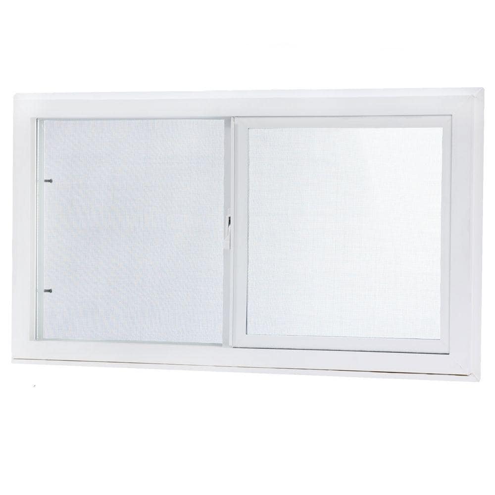 31.75 in. x 17.75 in. Left-Hand Single Sliding Vinyl Window with Dual Pane Insulated Glass - White