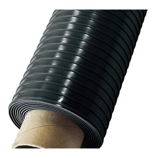 Midnight Black Ribbed PVC Garage Flooring Roll, 8.5 ft x 22 ft