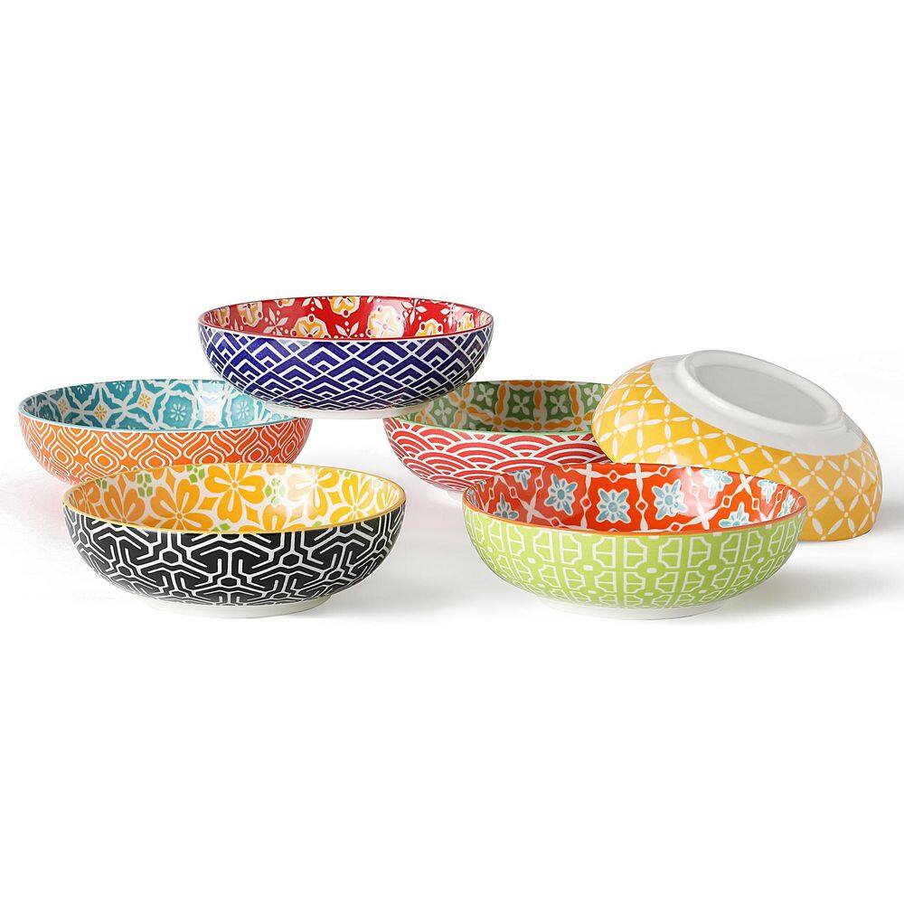 Set of 6 Small Ceramic Dessert Bowls 11 Oz Colorful Shallow Porcelain Snack Bowls for Ice Cream and Dips price history on PriceWatchPro