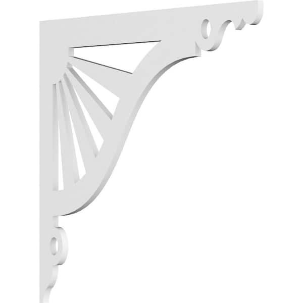 Ekena Millwork 5/8 in. W x 18 in. H x 18 in. D PVC Milton Bracket