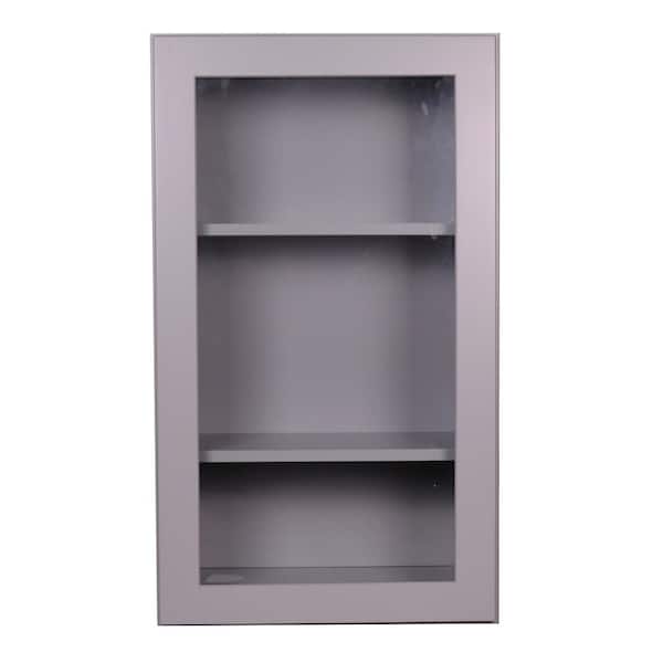 Bremen Cabinetry Bremen 21 in. W x 12 in. D x 36 in. H Gray Plywood Assembled Wall Kitchen Cabinet with Soft-Close