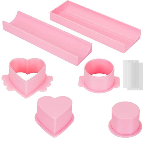 Circle Heart 2-Piece PLA Cake Pop Cutter and Tray Set with 30 Sticks Easy Release Mold for Baking DIY