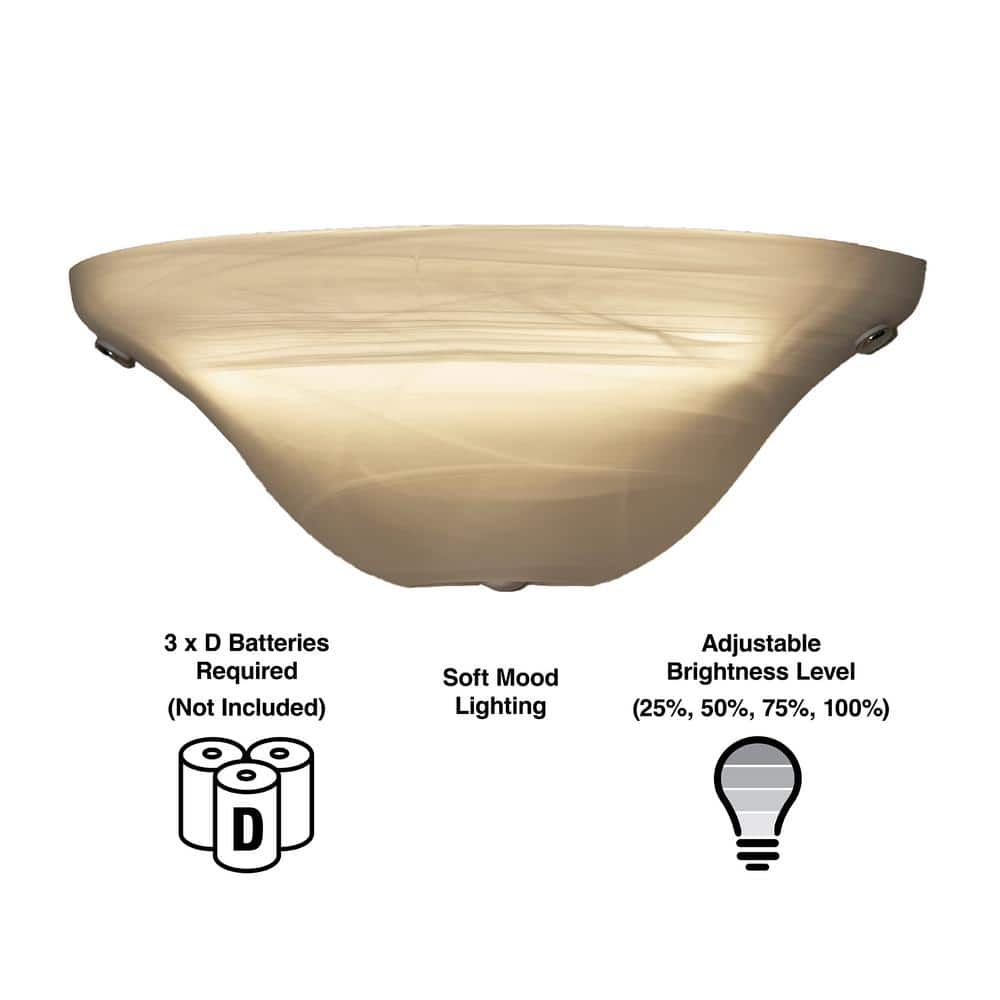 Elegant Half Moon Frosted Marble Glass LED Sconce with Remote Control