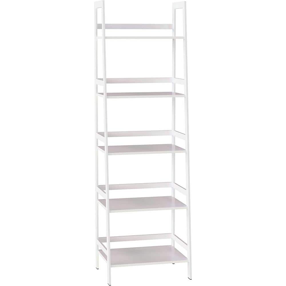 11.8 in. Wide 5 Tier White Bookshelf Modern Open Bookcase For Bedroom Livin