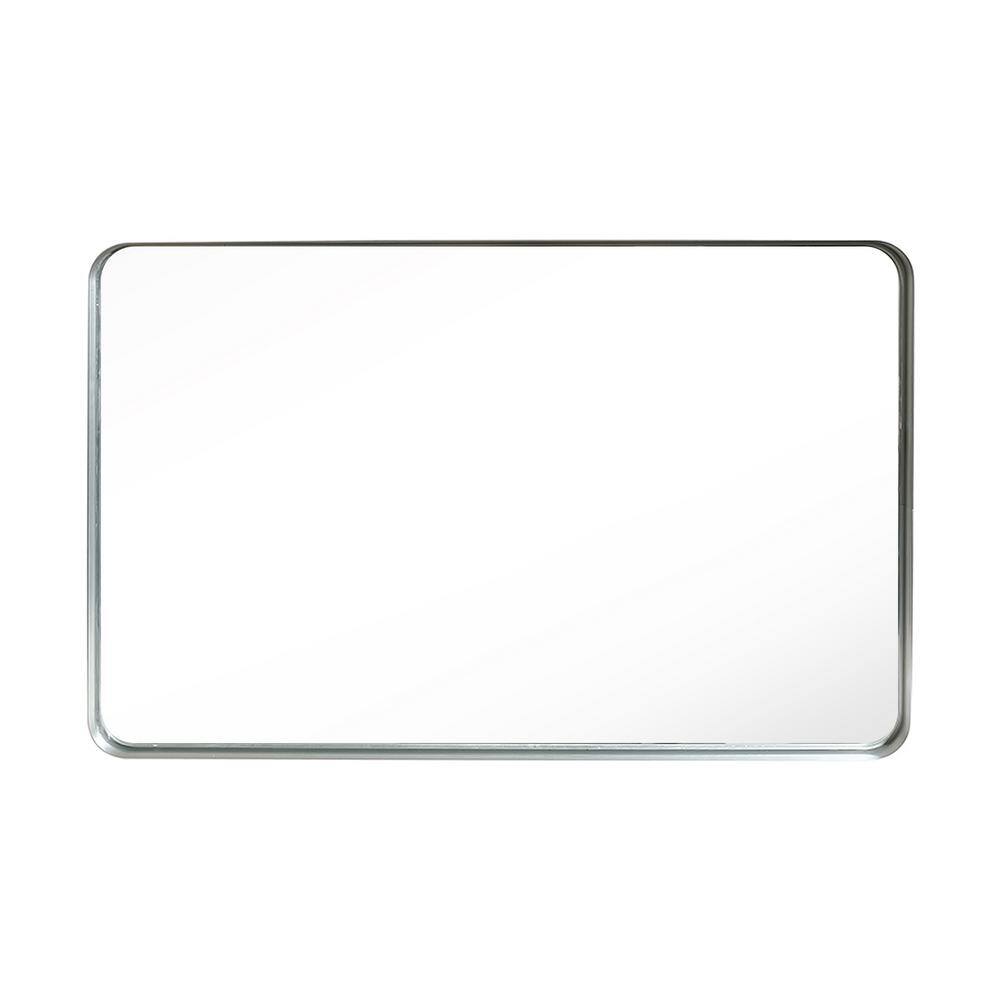 WELLFOR 40 in. W x 30 in. H Rectangular Aluminum Framed Wall Bathroom