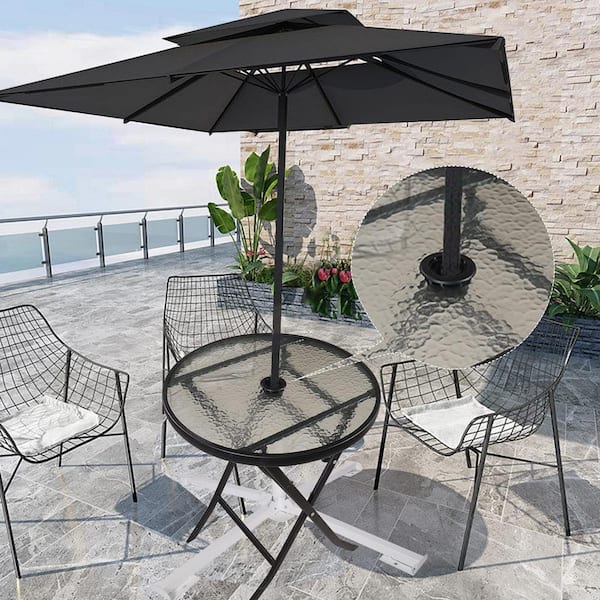 AIEX 5cm 2 Set Terras Tafelparaplu Gat Ring En Dop Siliconen Transparant Inclusief 2 Ringen En 2 Stoppen