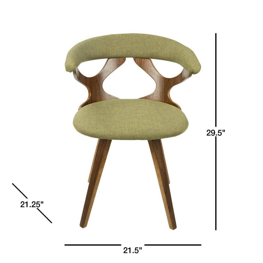 Green Upholstered Wood Side Chair with Swivel Seat
