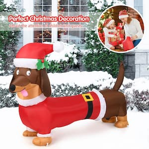 5 ft. Pre-Lit LED Lights Christmas Dog Christmas Inflatable with Waterproof Fan