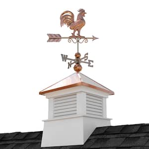 Manchester 18 in. x 18 in. x 40 in. Square Vinyl Cupola with Rooster Weathervane