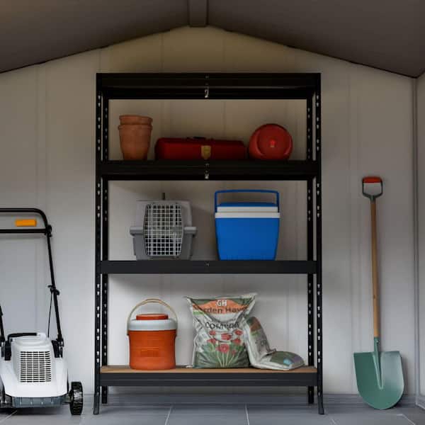 Garage Series 4-Tier Galvanized Steel Storage Shelving Unit, Matte Dark Grey, HDF Racks (47 in. W x 71 in. H x 18 in. D)