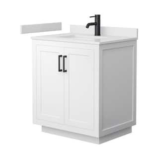 Miranda 30 in. W x 22 in. D x 33.75 in. H Single Bath Vanity in White with White Cultured Marble Top