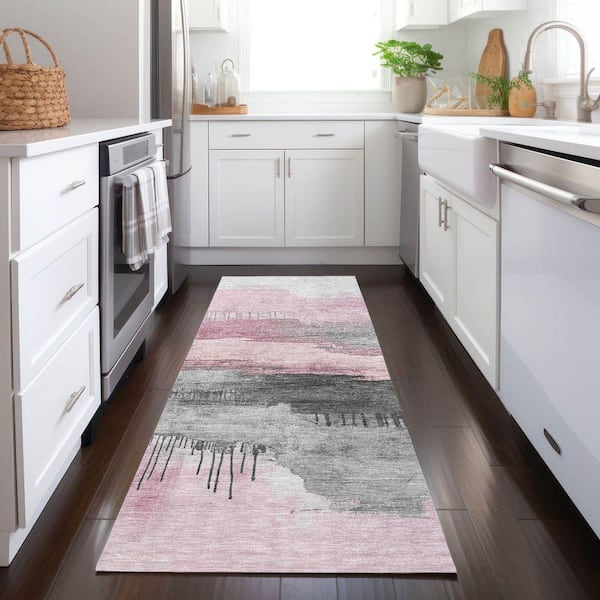 Chantille Machine Washable Indoor/Outdoor Abstract ACN1880 Pink 2 ft. 3 in. x 7 ft. 6 in. Runner Rug
