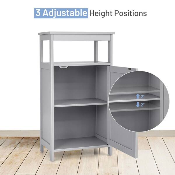 Freestanding Shoe Cabinet with 3-Postition Adjustable Shelves-White | Costway