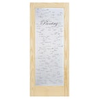 28 in. x 80 in. Solid Wood Full Lite Frosted Glass Unfinished Wood Interior Door Slab