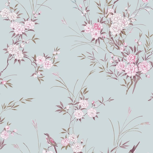 Graham & Brown Rachel Ashwell Bird Chinoiserie Blue Wallpaper Sample