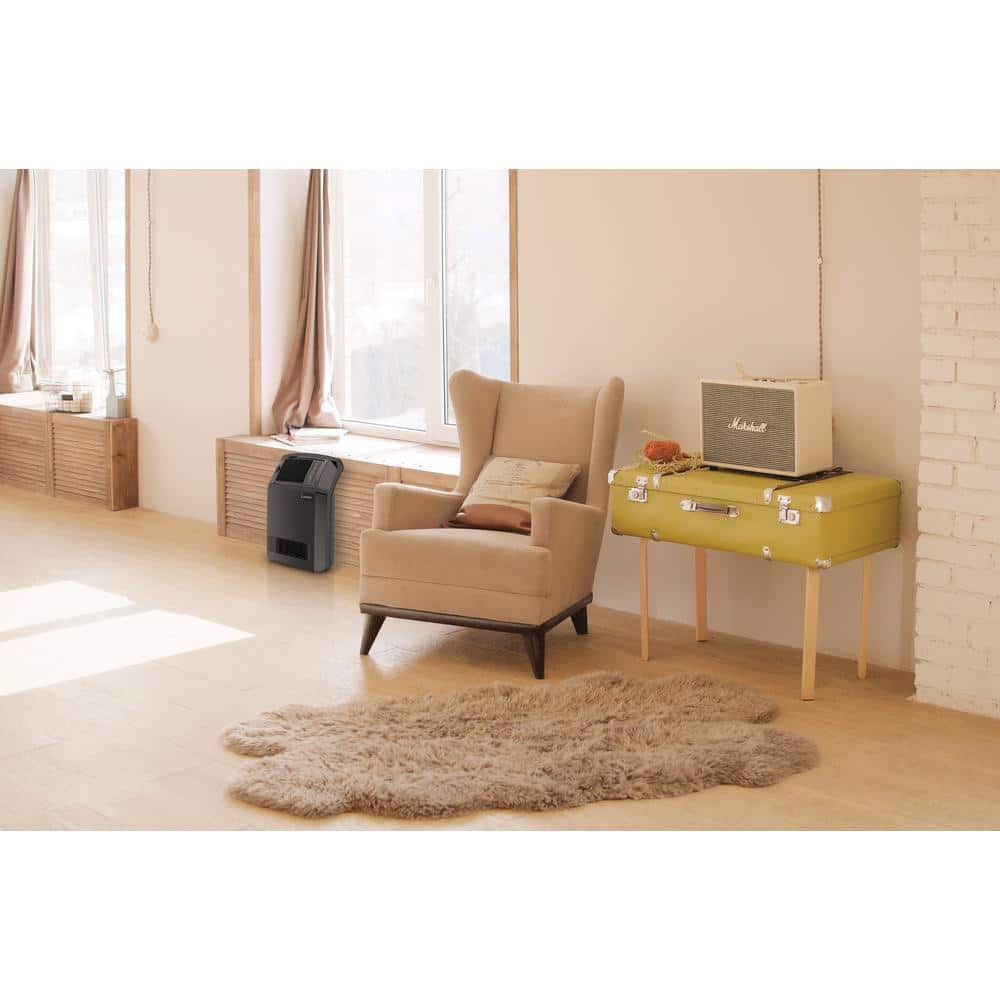 Lasko Black Ceramic Floor-Standing Heater with Thermostat