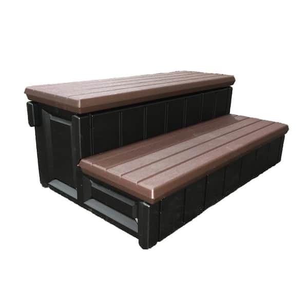 Confer Plastics 2-Tone 36 in. Hot Tub Step in Espresso and Black
