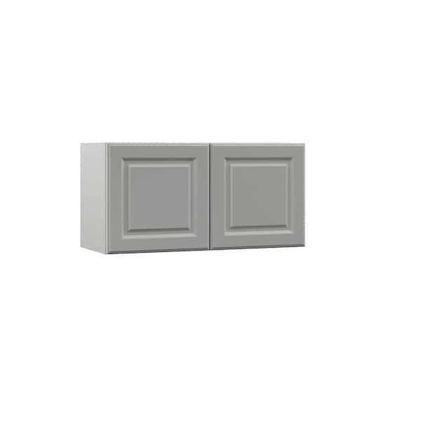 Hampton Bay Designer Series Elgin Assembled 30x15x12 in. Wall Bridge Kitchen Cabinet in Heron Gray