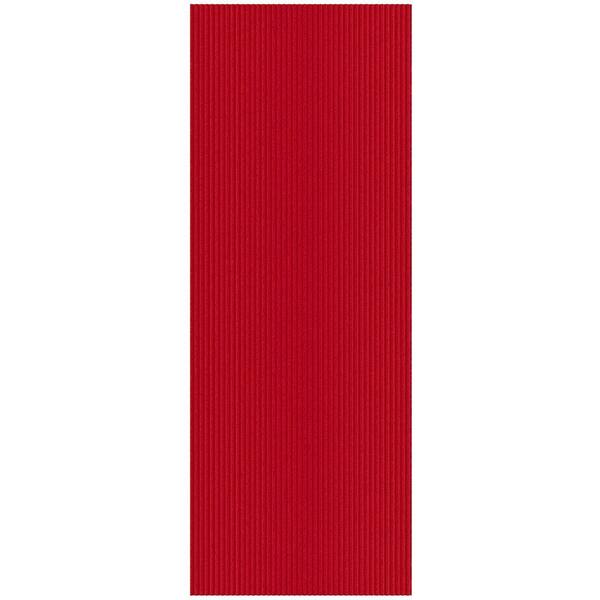 Ottomanson Lifesaver Scrape Rib Non-Slip Custom Cut Long Hallway Runner Rug, 2 ft. 7 in. x 13 ft. Red Polyester Garage Flooring