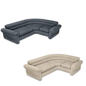 Inflatable Couch Sectional, Gray and Inflatable Couch Sectional in Beige