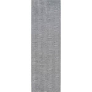 Serenity Gray Solid 2 ft. X 7 ft. Modern Runner Non Skid Soft Indoor Area Rug
