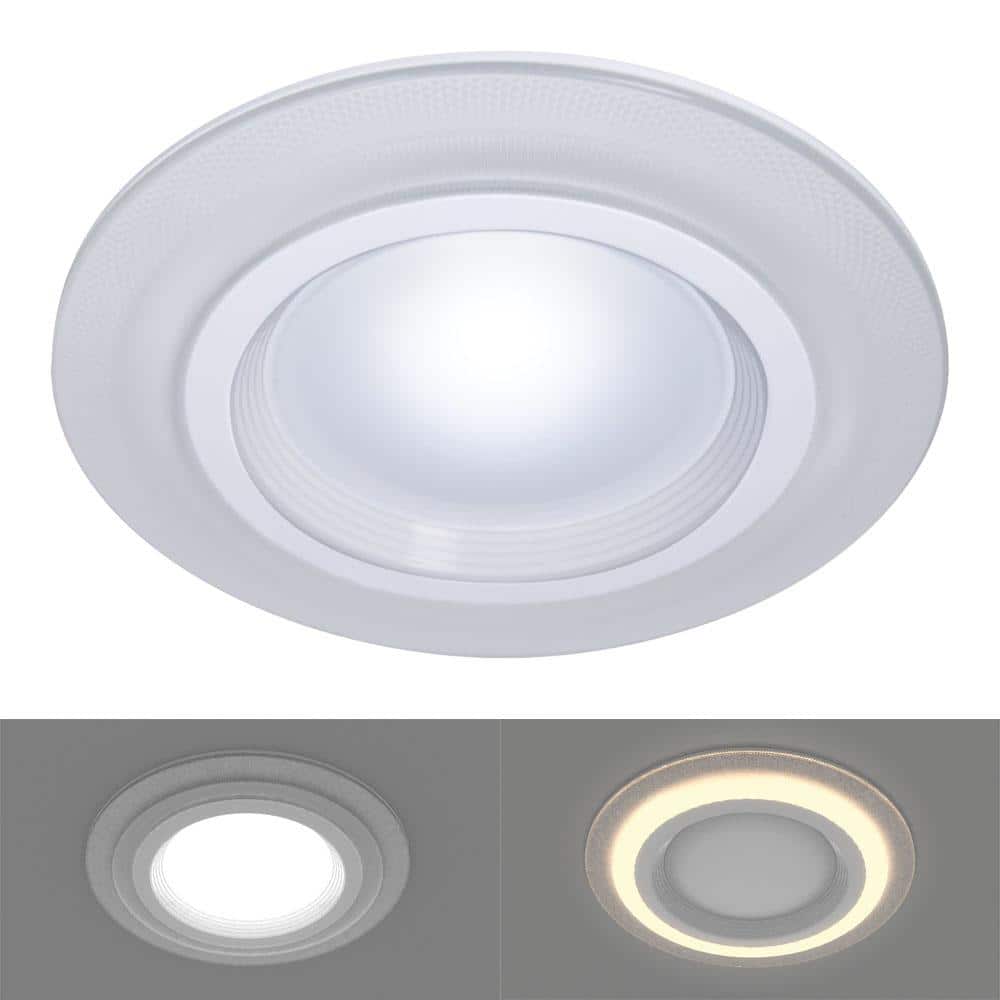 Halo RL6-DM in. White New Construction Integrated LED Recessed Night Light  Retrofit Module Kit w/Selectable CCT 1000 Lumens RL6069NLWHDMR The Home  Depot