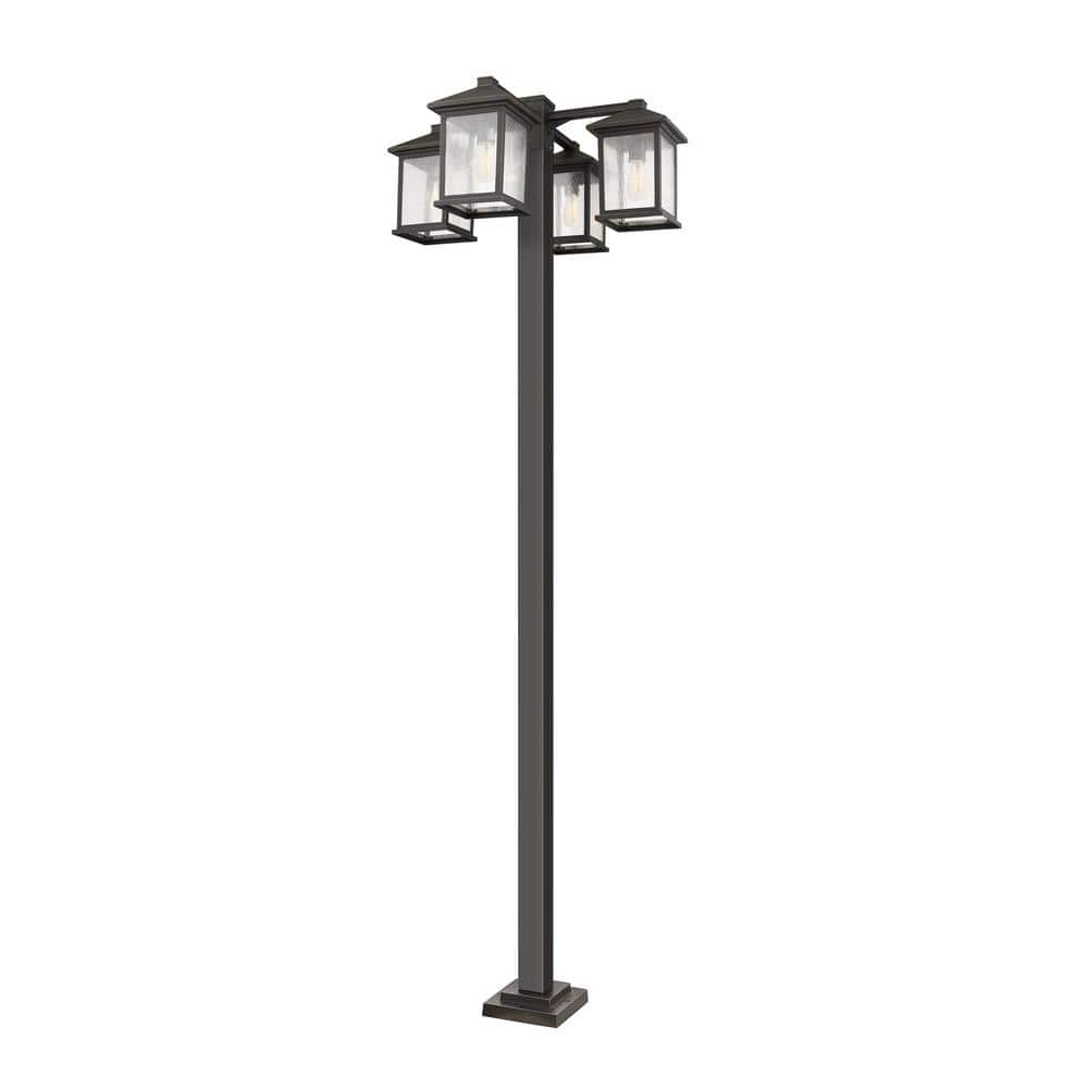 Portland 4Light Rubbed Bronze 99 in. Aluminum Hardwired Outdoor