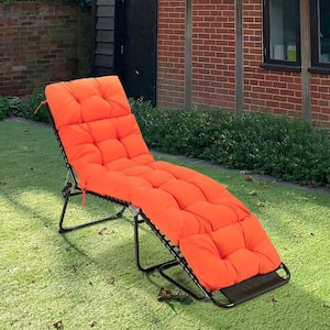 73 in. W x 4 in. H Indoor Outdoor Chaise Lounge Cushion Padded Recliner Cushion in Orange