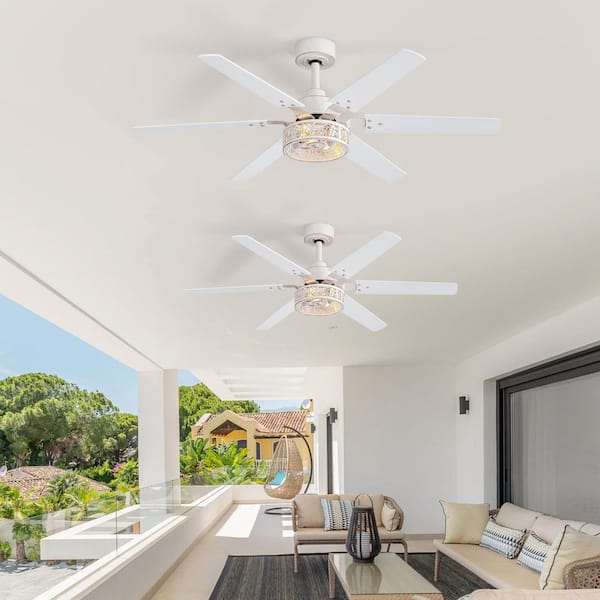 Corral 2-Pack 46 in. 2-Light Indoor Gold in White Ceiling Fan with Light Kit and Remote Included