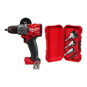 M18 FUEL 18V Lithium-Ion Brushless Cordless 1/2 in. Hammer Drill/Driver w/ Carbide Hole Cutter Kit (4-Piece)