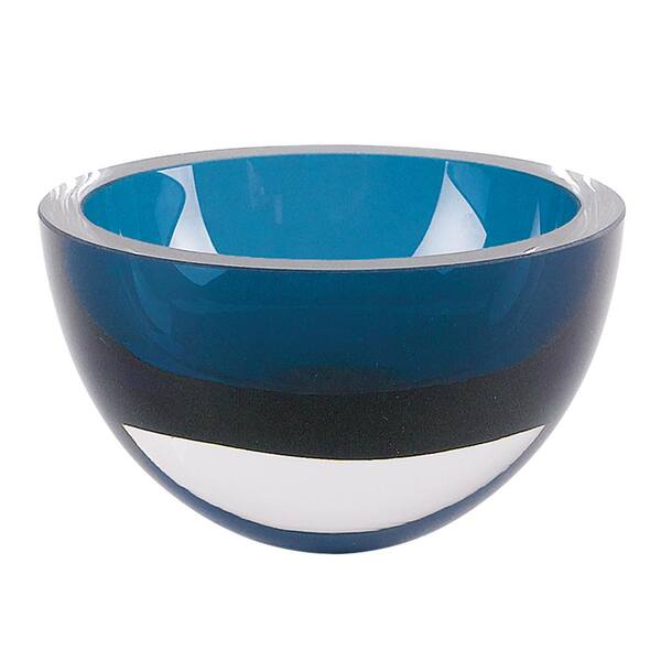 Badash Crystal Penelope 6 in. Peacock Blue Mouth Blown European Lead Free Crystal Bowl