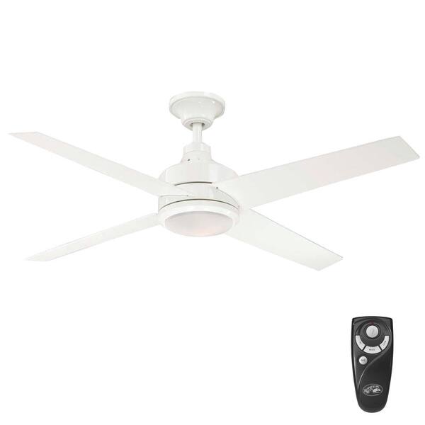 Hampton Bay Mercer 52 in. Indoor White Ceiling Fan with Light Kit and Remote Control