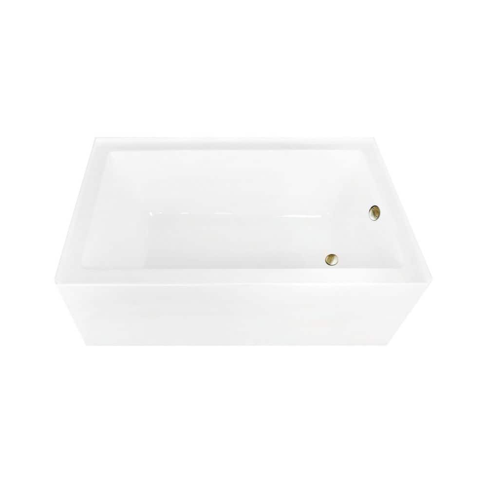 Aqua Eden 60 in. x 36 in. Acrylic Rectangular Alcove Soaking Bathtub with Right Drain in Glossy White/Antique Brass price history on PriceWatchPro