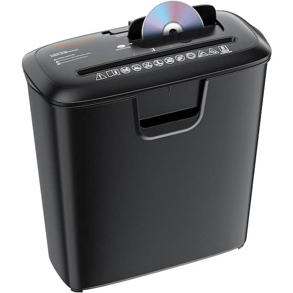 Etokfoks 8-Sheet StripCut Paper CD/Credit Card Shredder Machine with Overheat Protection, 3.4 Gallons Wastebasket in Black