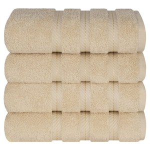 4 Piece 100% Turkish Cotton Hand Towel Set - Sand Taupe