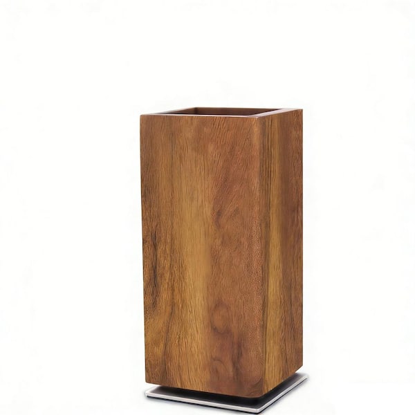 14-Knife Acacia Wood Knife Block, 360° Rotatable Magnet Knife Holder Stand, Extra Large Capacity Knife Storage