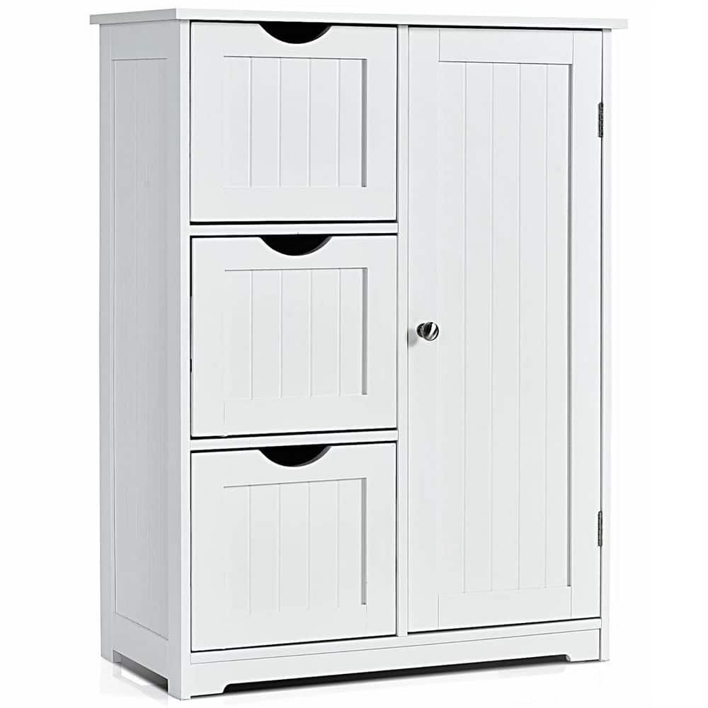 Dracelo 22 in. W x 12 in. D x 32 in. H White Freestanding Bathroom ...