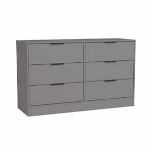 Oslo Modern Grey Horizontal Dresser with 6 Drawers, 52.75 in. Wide Dresser - (31.8 in. H x 52.75 in. W x 17.7 in. D)