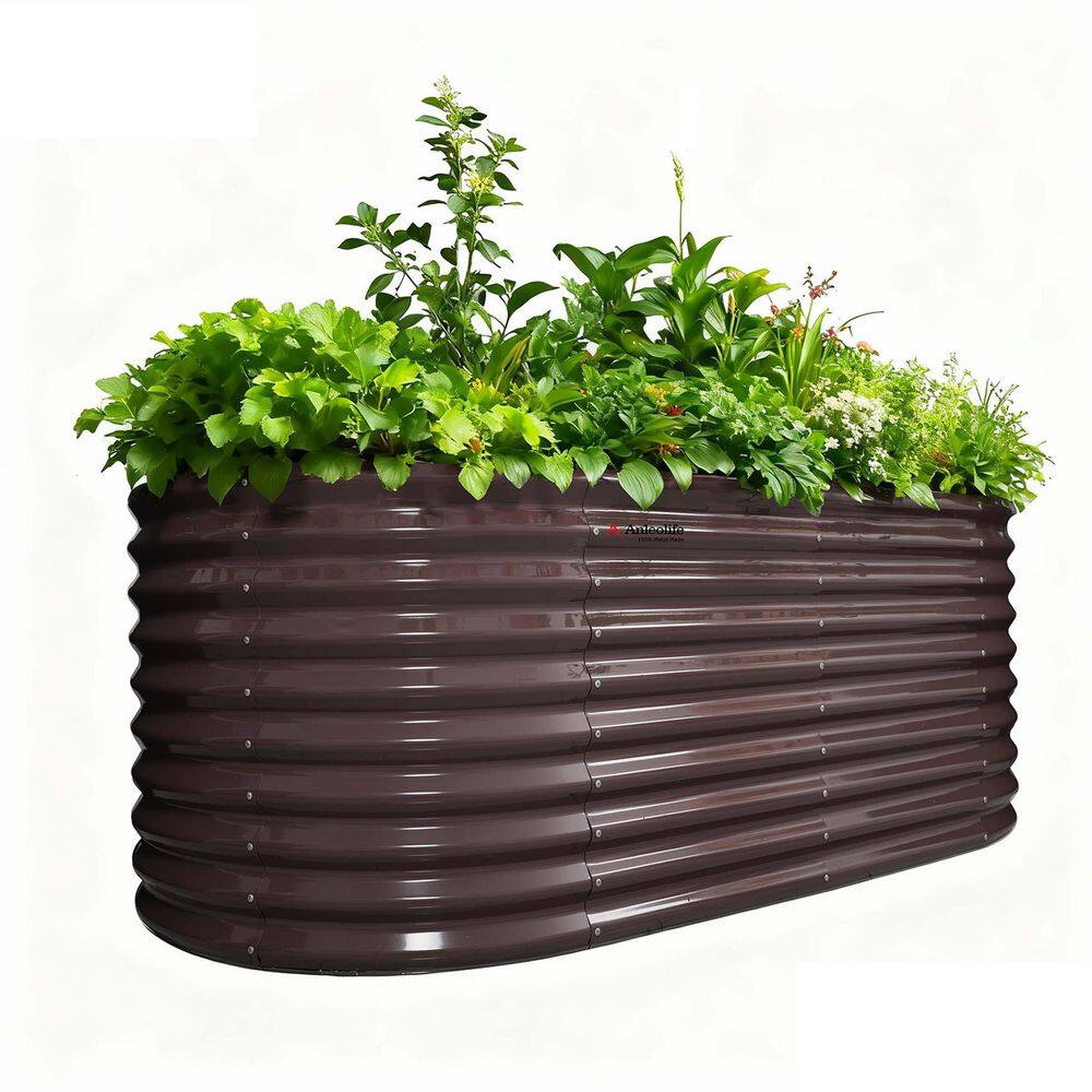 Brown Galvanized Oval Raised Garden Bed (72 in. L x 36 in. W x 30 in. H) price history on PriceWatchPro