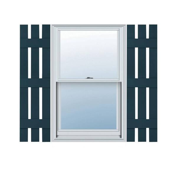 12 in. W x 58 in. H TailorMade Three Board Spaced (3 Batten), Board-n-Batten Shutters - Midnight Blue