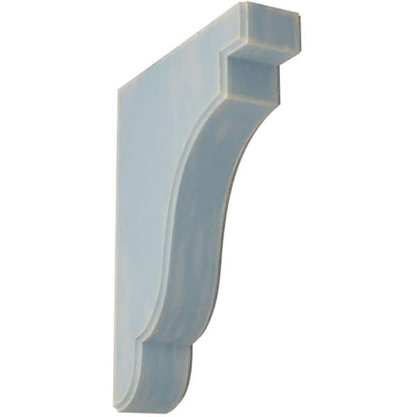 Ekena Millwork 1-3/4 in. x 9-1/2 in. x 7-1/4 in. Driftwood Blue Bedford Wood Vintage Decor Bracket