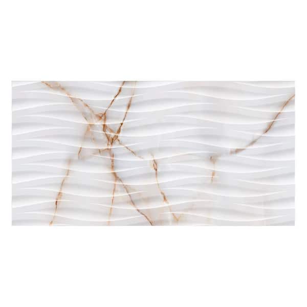 Spanish Oriva 12 in. x 24 in. x 9mm Onyx Marble Look Porcelain Wall Tile-Deco Gold (5 PCS, 10.76 sq. ft. /Case)
