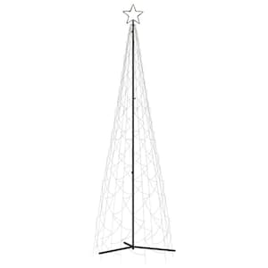 500-Light 10 ft. Outdoor Plug-in Yellow LED Novelty String -Light Christmas Cone Tree with Star