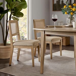 Kelly Light Brown 19 in. W x 21.75 in. D x 35in. H Armless Dining Chair (Set of 2)