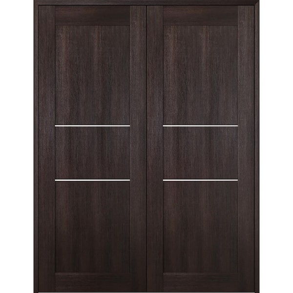 Belldinni Vona 07 2H 48"x 80" Both Active Veralinga Oak Wood Composite Double Prehung Interior Door