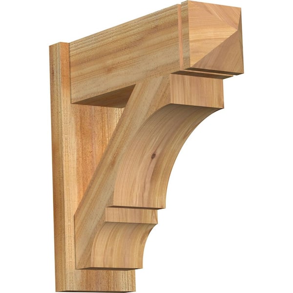 Ekena Millwork 8 in. x 24 in. x 24 in. Balboa Arts and Crafts Rough Sawn Western Red Cedar Outlooker