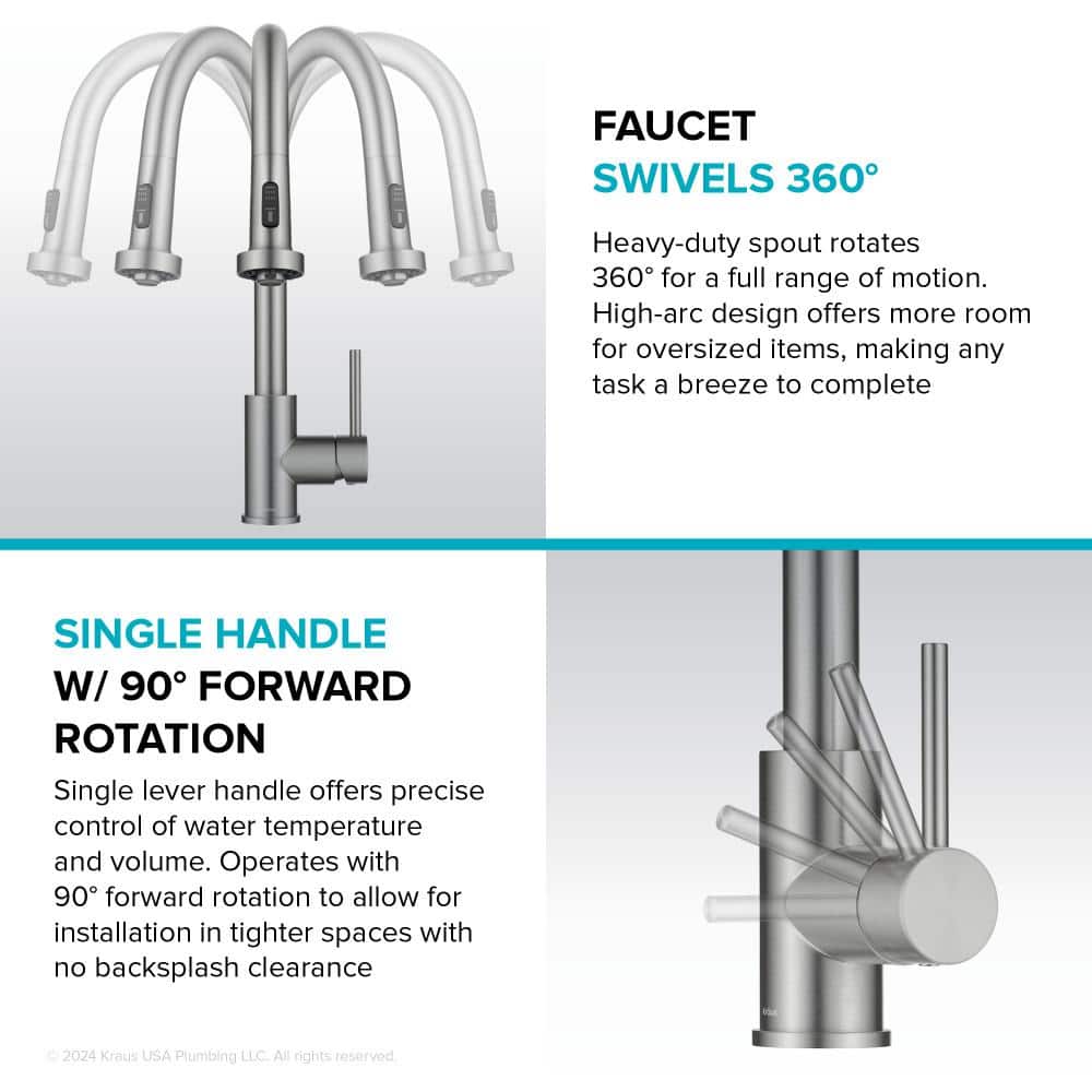 Stainless Steel Touchless Kitchen Faucet with Pull-out Spray